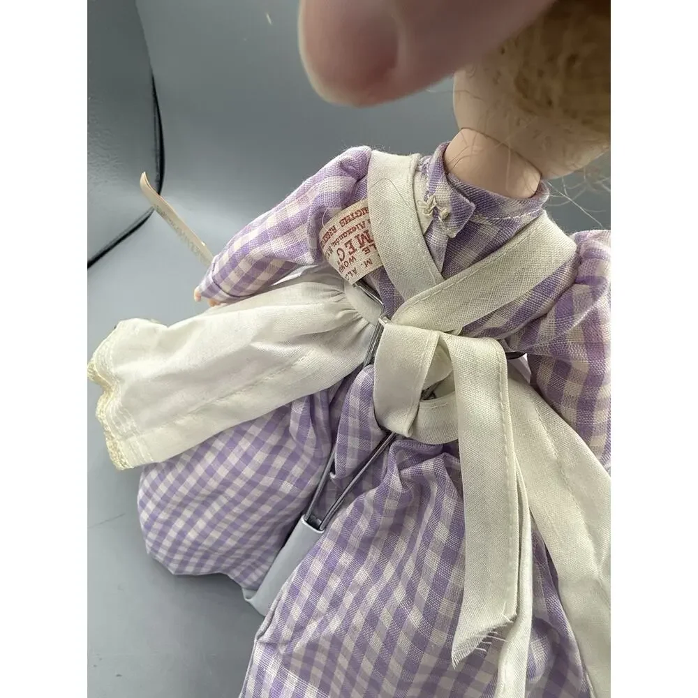 Vintage Madame Alexander Little Women Doll Meg Purple Dress Tagged 10”